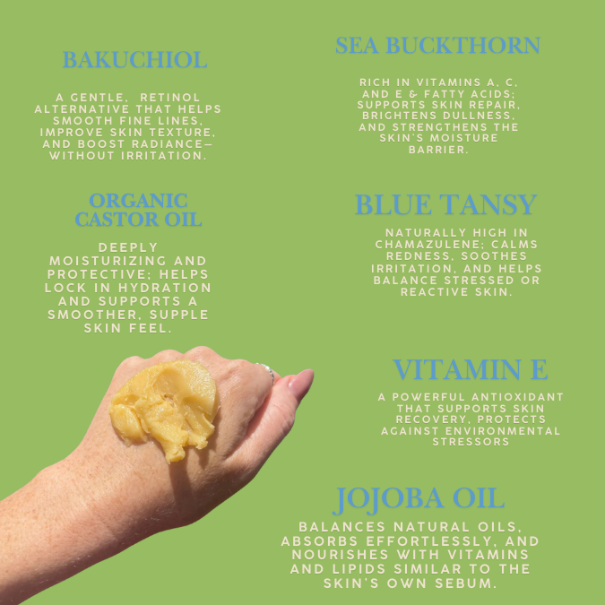 Liminal longevity balm on the back of someone&
