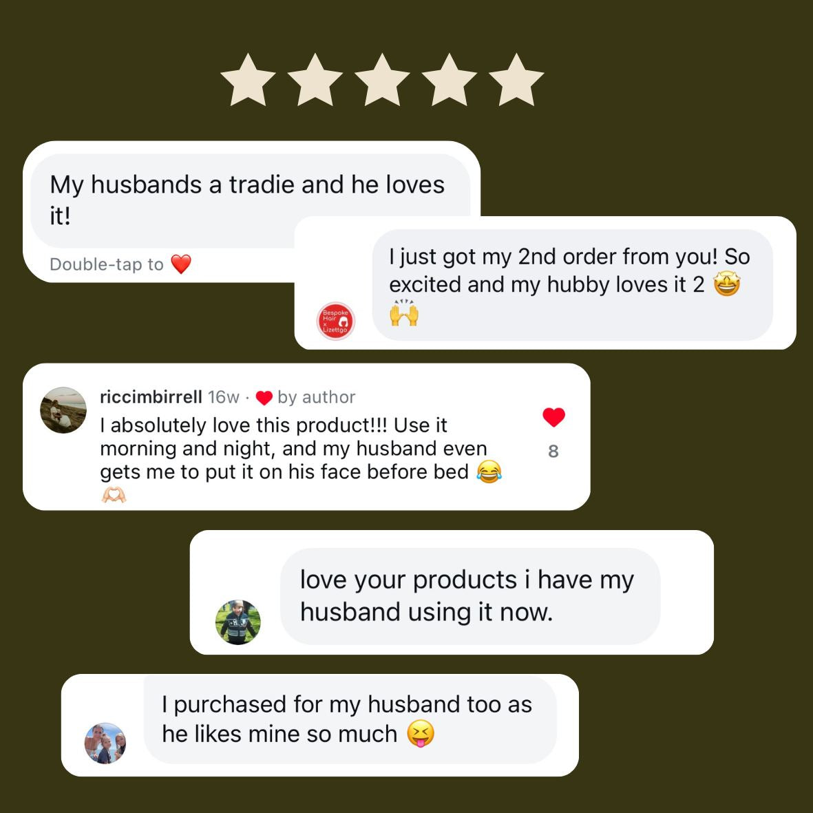 Liminal Man Balm Product reviews with five-star rating and user comments on a dark background