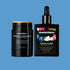 Two skincare products from Liminal Elixirs for Big Bundle on a blue background