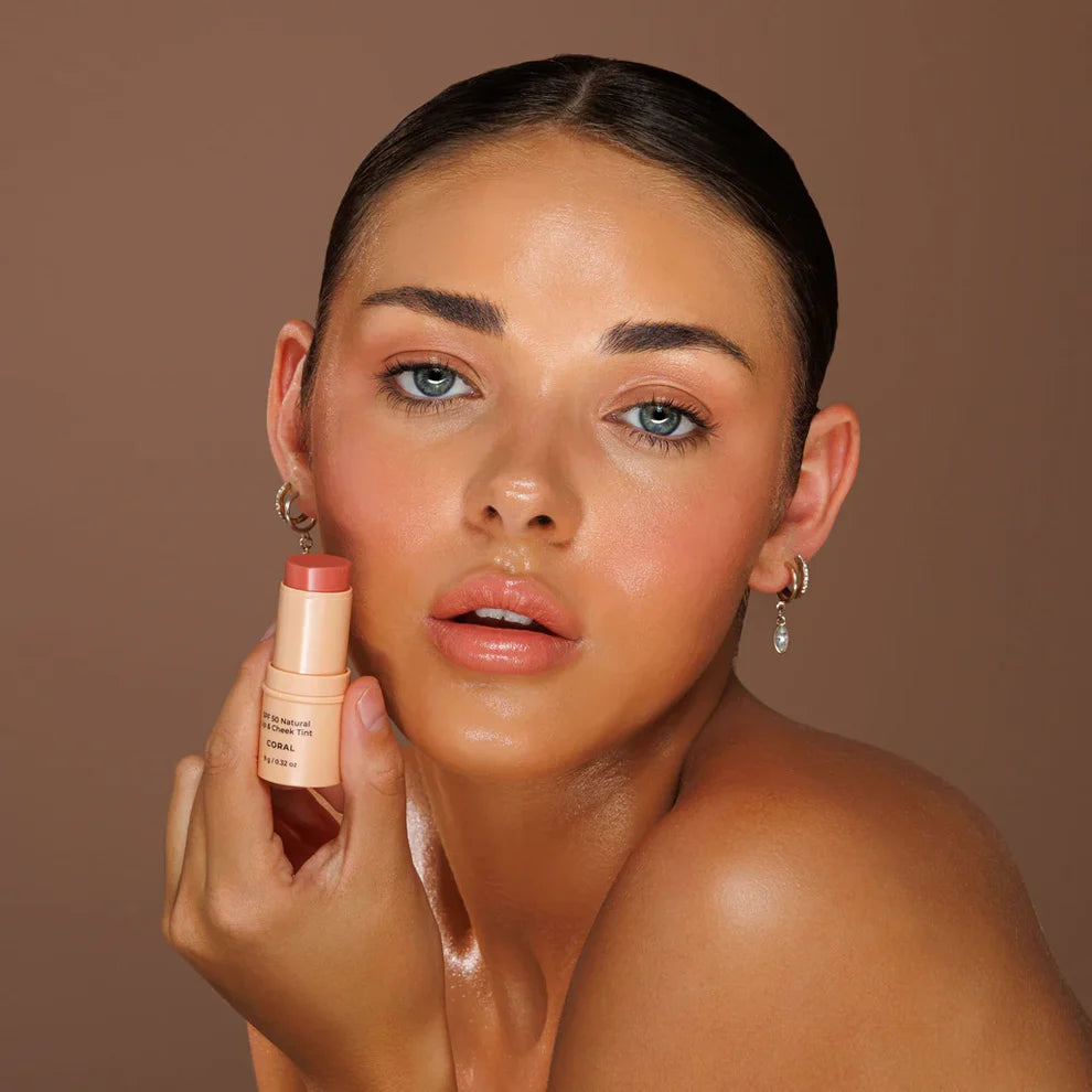 SPF 50 Natural Lip &amp; Cheek Tint - Coral