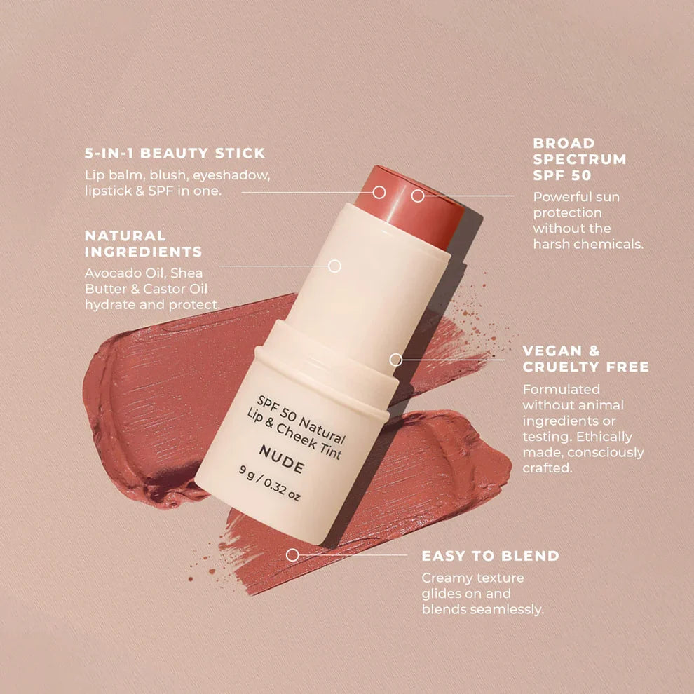 SPF 50 Natural Lip &amp; Cheek Tint - Nude