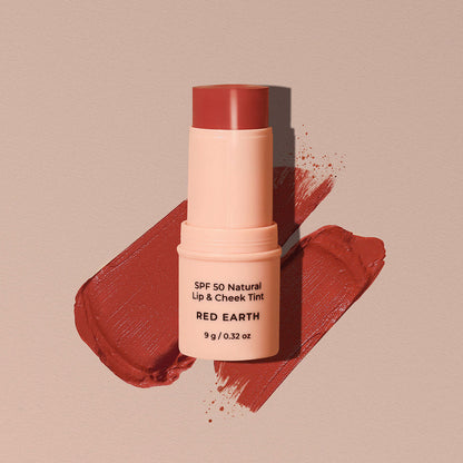 SPF 50 Natural Lip &amp; Cheek Tint - Red Earth