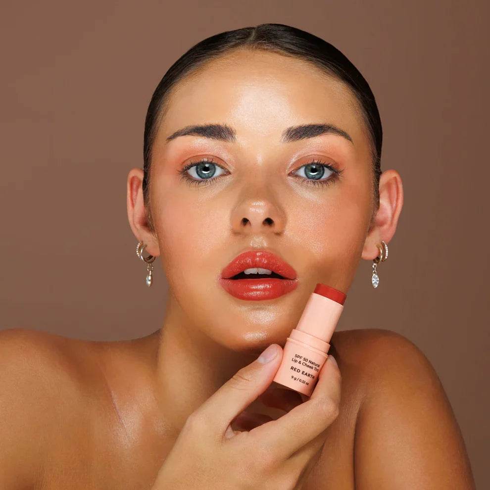 SPF 50 Natural Lip &amp; Cheek Tint - Red Earth