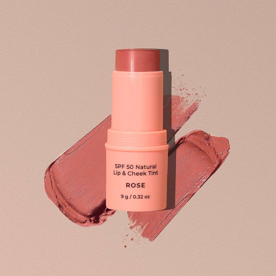 SPF 50 Natural Lip &amp; Cheek Tint - Rose
