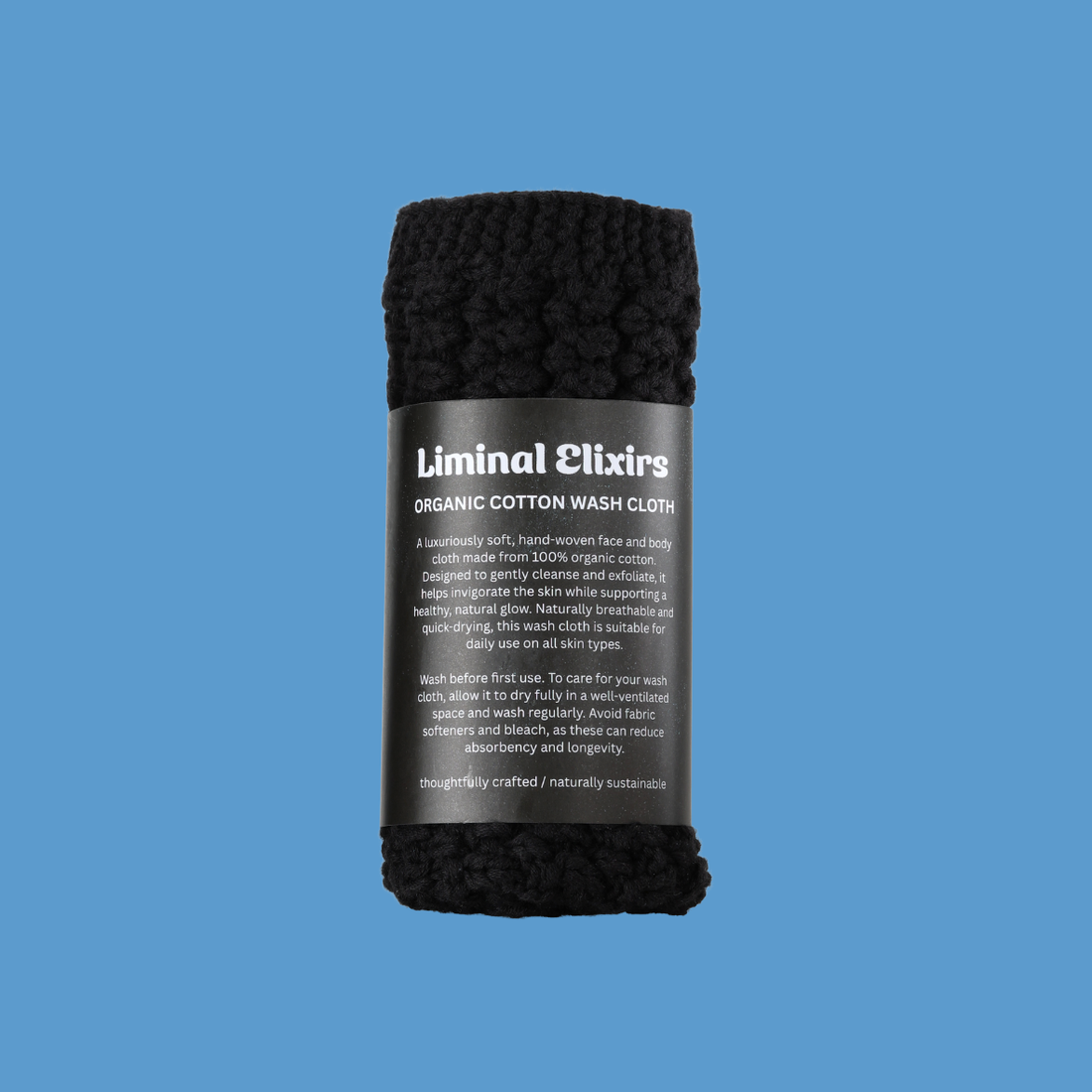 liminal elixirs organic cotton wash cloth